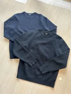 UNIQLO ブラック ネイビー クルーネックセーター S 2枚セット　ユニクロ