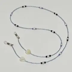 メガネチェーン　グラスコード　ブルー&ハート