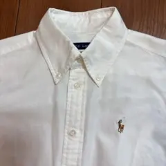 美品　ラルフ・ローレン ホワイト ボタンダウンシャッ
