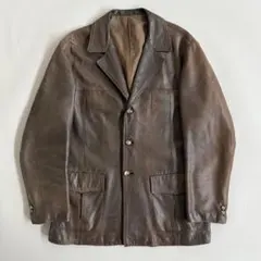 Vintage 70's Cow Leather Tailored Jacket