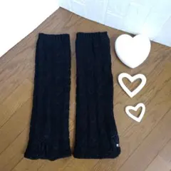 FILA GOLF　ブラック ケーブル編み レッグウォーマー　サイズ　フリー