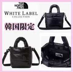韓国　ノースフェイス　トート　ショルダー　バッグ　ブラック　黒　キルティング