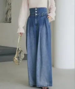 La boutique BonBonハイウエストバギーデニムのサムネイル