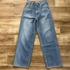 AZUL BY MOUSSY ハイウエストワイドデニム ブルー 26