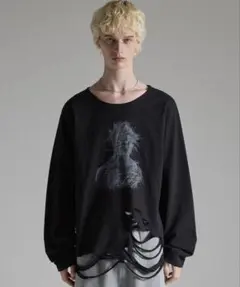GRANCY Graphic Damage LongTee ブラック Mサイズ