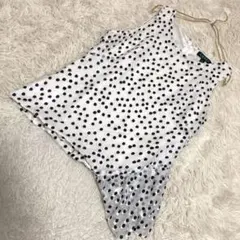 LAUREN RALPH LAUREN デザインブラウス ホワイト 10 ドット