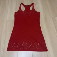 INGNI ラインストーン付き タンクトップ レッドのサムネイル