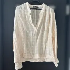 ZARA 長袖シャツ Sサイズ　アイボリー