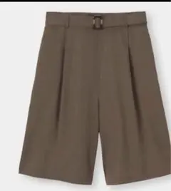 GU ジーユー　リネンブレンドバミューダパンツ　ハーフパンツ　ショートパンツ　L