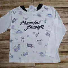 新品 未使用 英字 キラキラプリント 長袖 Tシャツ ロンＴ 女の子 140
