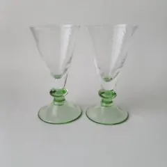 ガラス製コーン型グラス2個セット
