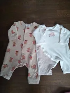 ❤️クマ、ゾウ柄ロンパース2点セット ✨