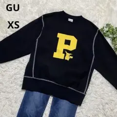 【美品】GU ポケモン ピカチュウ プリント トレーナー　ブラック　XS