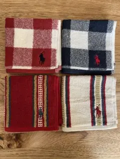 新品 RALPH LAUREN 刺繍タオルハンカチ ４枚セット　3