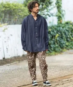 Silky Denim Band Collar Skipper Shirtsのサムネイル