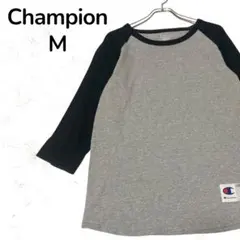 【人気】Champion チャンピオン ラグランTシャツ 七分袖 グレー M