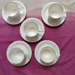 ホワイト カップ・ソーサー 5個セット