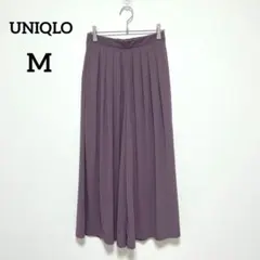 ユニクロ　クレープジャージースカートパンツ　М　パープル系　ウエストゴム　336