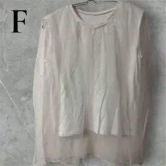 「即日発送」HUNCH レディース　Fホワイトシフォン ノースリーブ トップス