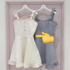 Honey Cinnamon キルティングジャンパースカート ‎白 ホワイト