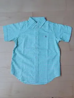 Ralph Lauren 半袖シャツ 6( 120）グリーン ギンガムチェック