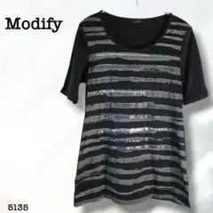 Modify モディファイ Y2K 半袖 カットソー スパンコール 黒 5135のサムネイル