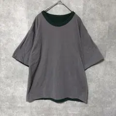 ナノユニバース tシャツ リバーシブル クルーネック カットソー 無地 緑