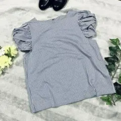 ロペ パフスリーブブラウス ストライプ 夏 M