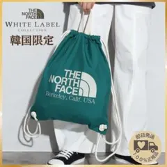 完売品 韓国限定 ノースフェイス ビッグロゴストリングバッグ グリーン ジムのサムネイル