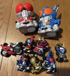 仮面ライダー フィギュア、指人形セット 9体 バイク付き