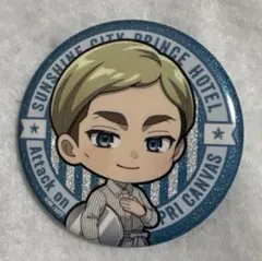 進撃の巨人　サンシャインコラボミニキャラグリッター缶バッジ　エルヴィン