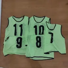 サッカー練習用ビブス 5枚セット 蛍光グリーン