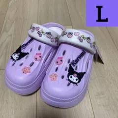②サンリオ　 ピンク　パープル　紫 ドンキ　限定 クロミ　厚底サンダル　Lのサムネイル