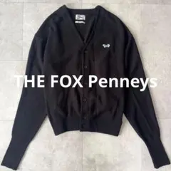ペニーズ THE FOX ロゴ刺繍 ニットショート Vネックカーディガン M 黒のサムネイル