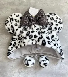 ディズニー ミニー ファンキャップ レオパード ヒョウ柄 白 黒