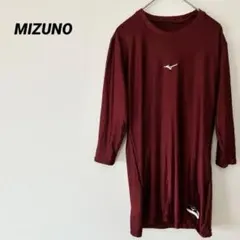 ミズノ　エンジ色 赤　五分袖Tシャツ JASPO S スポーツウェア