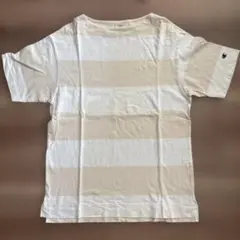 Champion ボーダー 半袖Tシャツ ベージュ