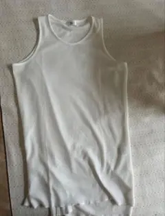 ホワイト コットンタンクトップ Mサイズ　レイヤード