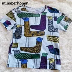 ミナペルホネン mingling 鳥柄 カットソー Tシャツ 水色 半袖 38のサムネイル