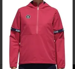 adidas フード付き赤ジャケット