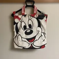 【訳あり】ディズニー購入　ミニーマウスのトートバッグ　A4サイズ　キャンバス地