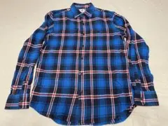OLDNAVY 良配色 チェック ネルシャツ ブルー M ゆるめのサムネイル
