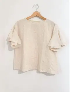 chambre de charme 重ねローズ柄ジャガード ヒラ袖Tシャツのサムネイル