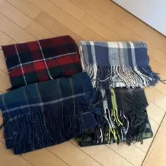 チェックデザイン ストール 4点セット