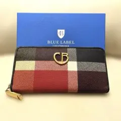 ブルーレーベル クレストブリッジ ウォレット 長財布 CBロゴ金具 チェック柄