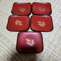 笹模様茶托5枚セット