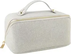 コスメバッグ 大容量 ポーチ メイクポーチ コンパートメント付き シルバー