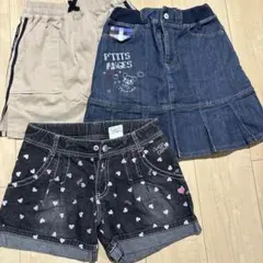 半ズボン スカート 3点セット　ポンポネットジュニア　メゾピアノ