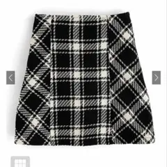 バックリボンツイードチェックミニスカート【gm699】　L