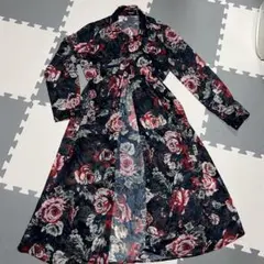 ENVYM ローズ柄 ロングシャツワンピース 長袖のサムネイル
